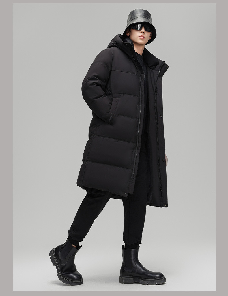 2024 Long down jacket for men, middle-aged and young people, winter white goose down knee-length goose down jacket, cold protection and extreme cold pic 14