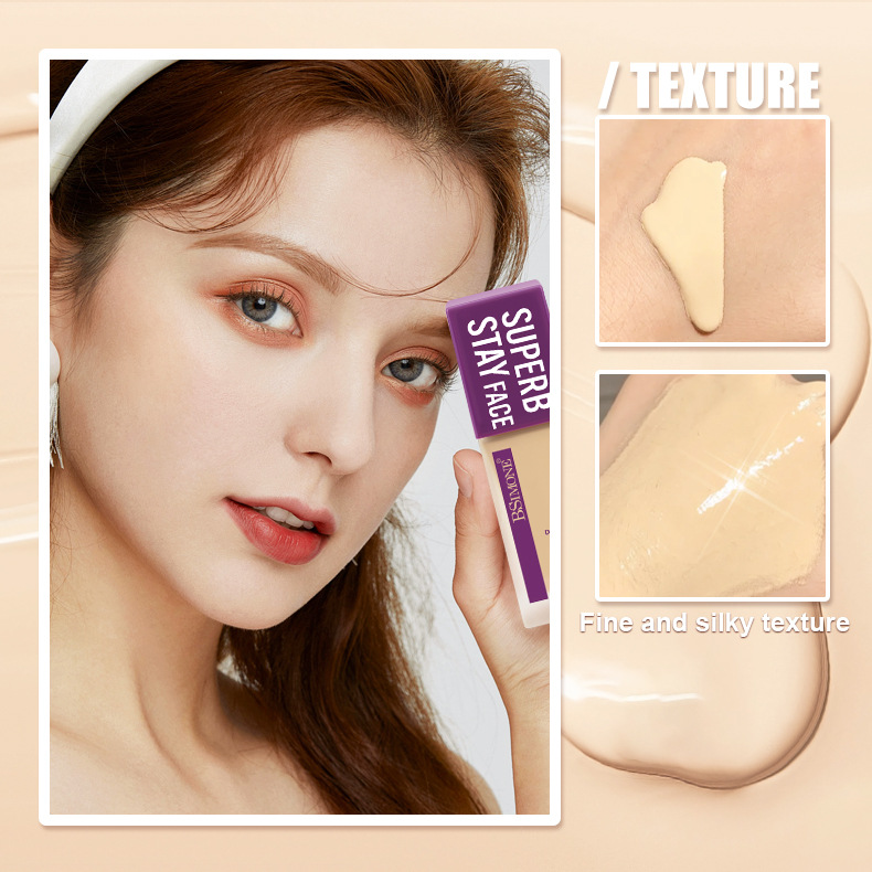 外贸滋润保湿防水不易脱妆粉底液自然持久控油遮瑕粉底液提亮肤色详情8