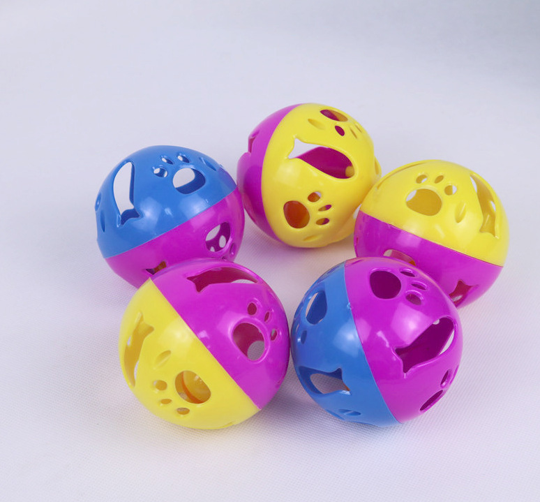 Pet toy cat sound, big fish ball, plastic bell, 9.8CM, double color combination, wholesale available details Picture