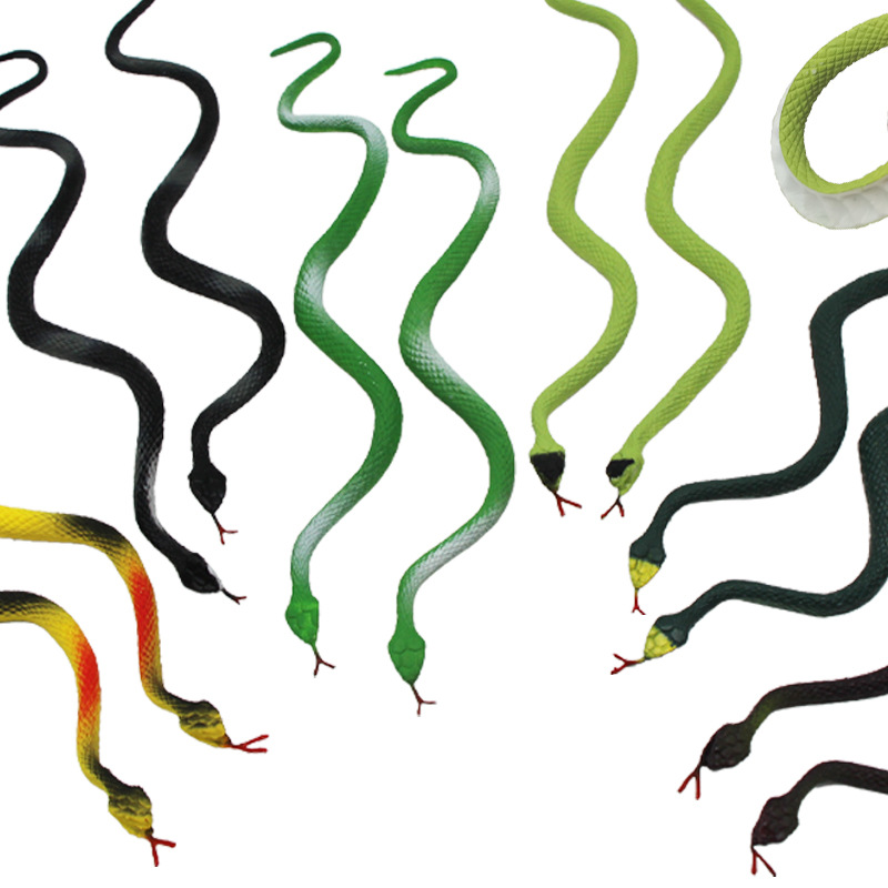 亚马逊跨境热卖 8款仿真雨林蛇25CM长 PVC假蛇儿童整人整盅玩具详情图5