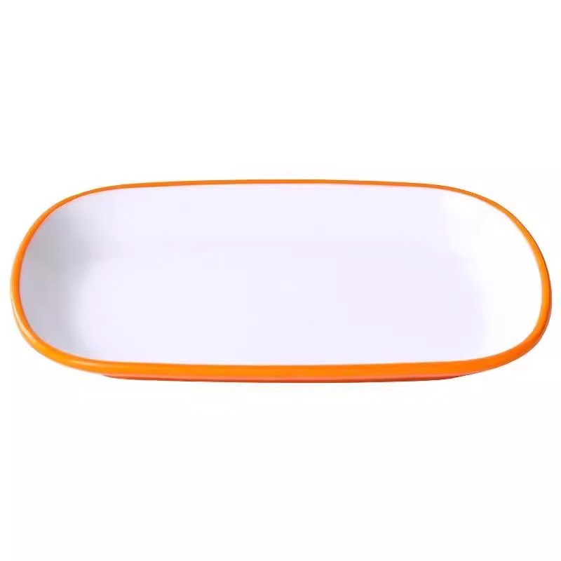 盘子/塑料餐盘/欧洲盘子/烧烤盘酒店用品/玻璃盘白底实物图