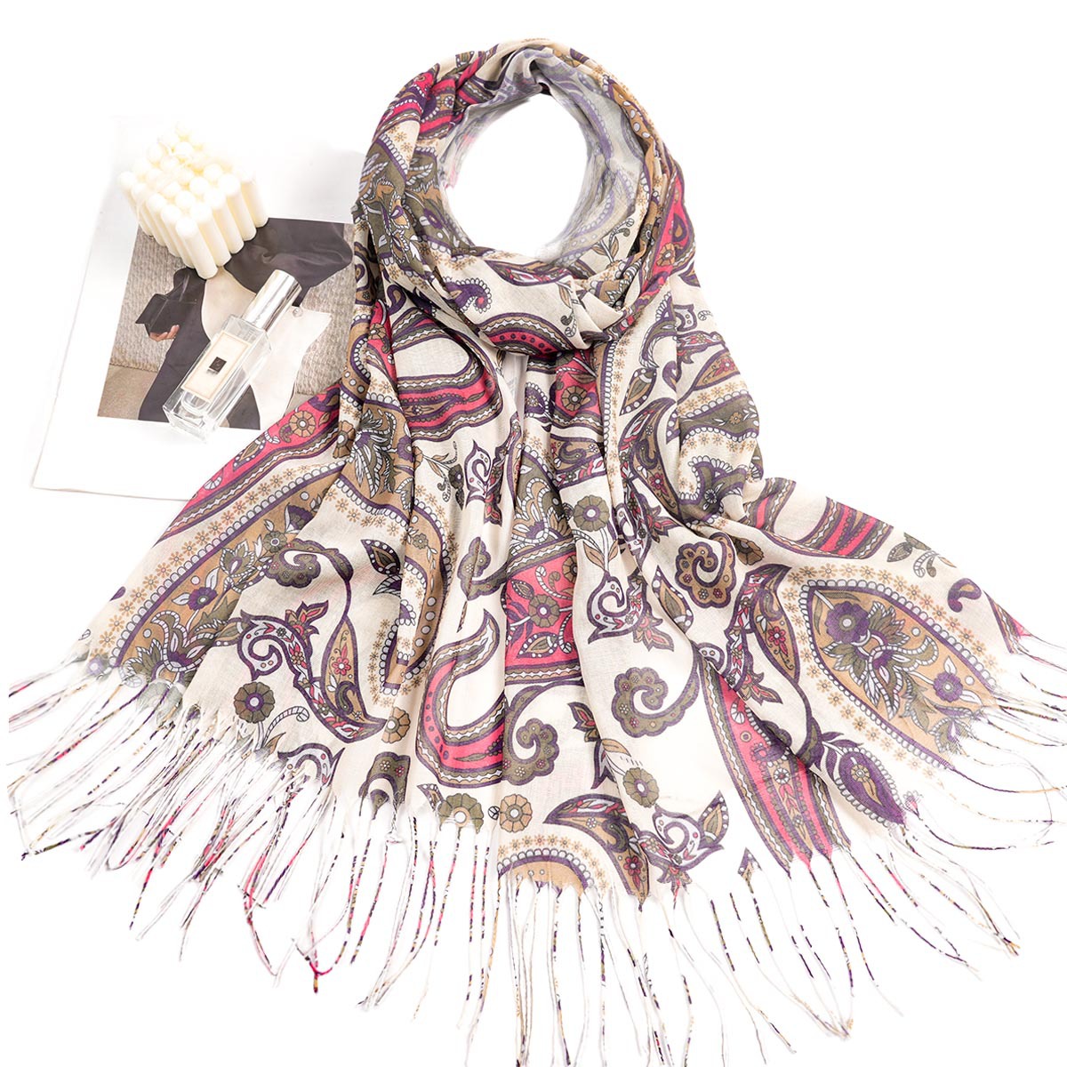 Manufacturers Direct Sales Of A Variety Of Patterns Printed Tassel Scarf Shawl Dual-Use Tourism Vacation Leisure Wholesale Specification drawing