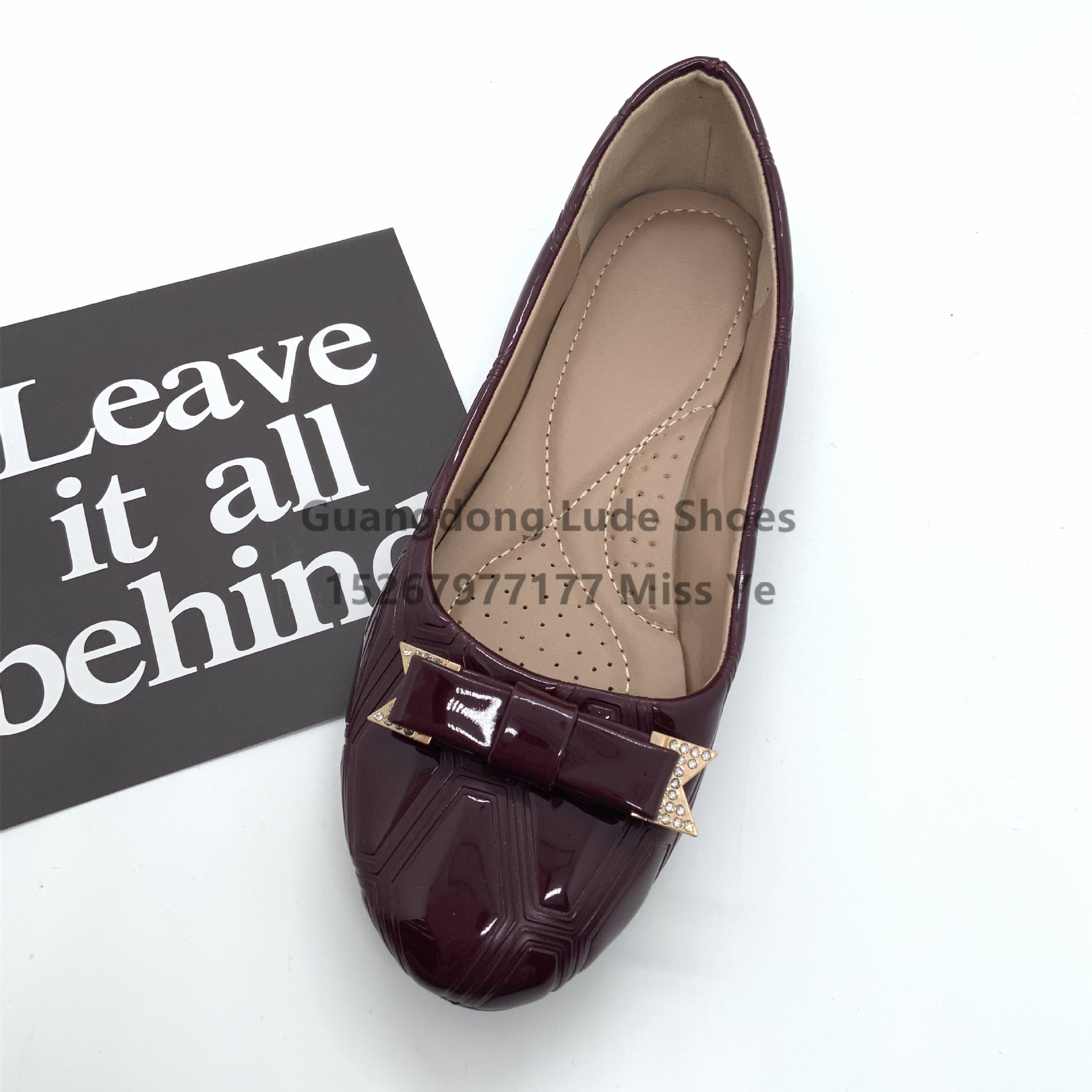 Foreign Trade Single Shoes Women's Casual Single Shoes Flat Bright Bow Single Shoes Comfortable Casual Wear Guangzhou Women's Shoes details Picture