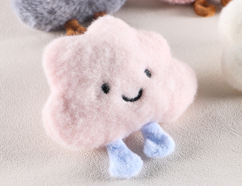 吱吱叫微笑云朵毛绒配件diy包包发饰胸针服饰公仔饰品挂件辅料详情8