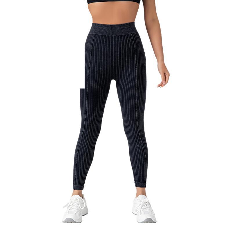 European and American V-waist, sand-washed, peach-shaped buttocks, seamless yoga pants, fitness pants, running and outdoor sports long pants, tight pants for women Item Picture