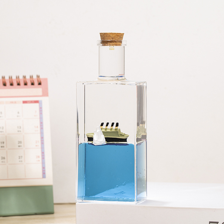 方形漂流瓶游轮漂浮入油油滴家居酒柜装饰品送同学生日礼物礼品详情11