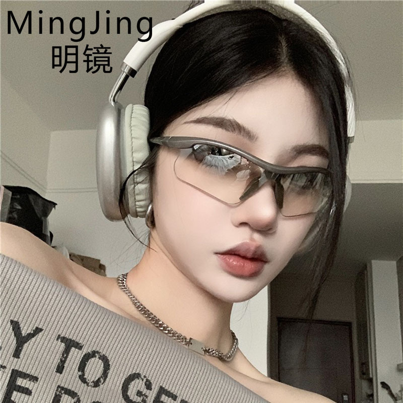 欧美新款半框骑行防风太阳镜男个性户外运动墨镜女眼镜跨境批发