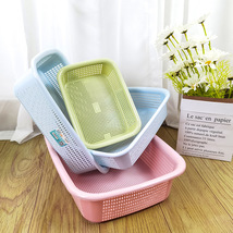 家用塑料沥水篮加厚加大长方形厨房淘米筛果蔬厨具沥水筐收纳篮子