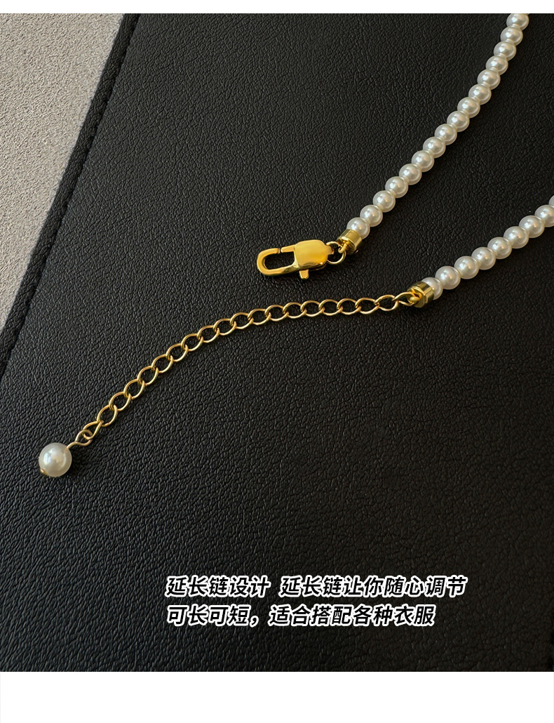Millet pearl Daisy pearl necklace accessory for women, timeless, versatile for autumn and winter, high-end style, simple collarbone necklace accessory pic 13