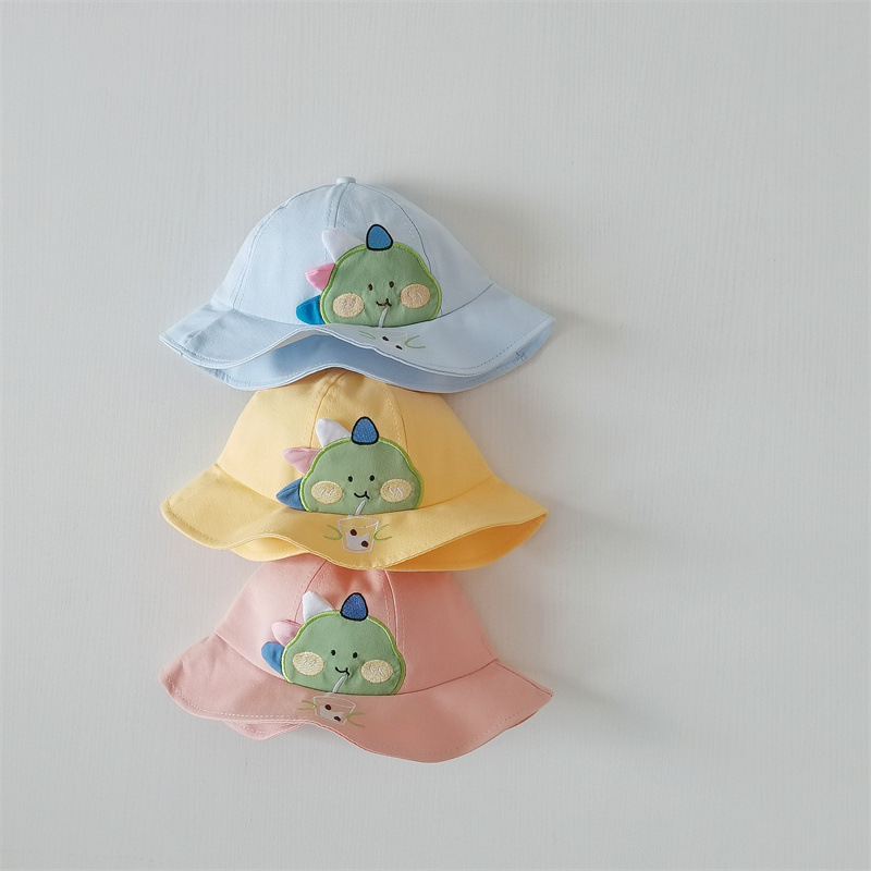 宝宝春秋渔夫帽男女儿童新款可爱小恐龙透气盆帽婴儿户外遮阳帽子详情2