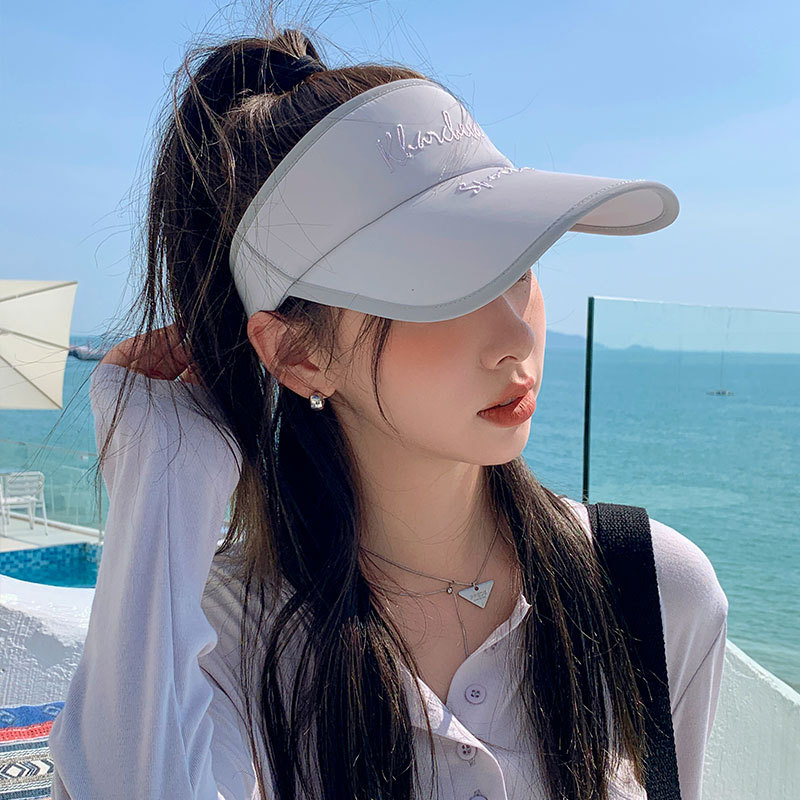 Hat Ladies Summer Empty Top Uv Sunblock Hat Large Overhang Face Duck Tongue Uv Protection Visor Cycling Sun Hat Specification drawing