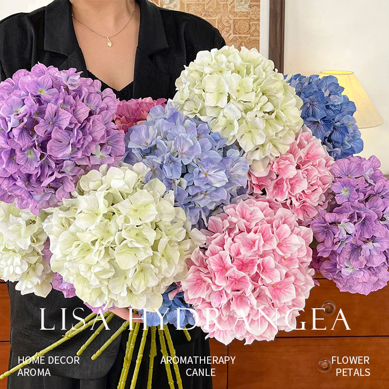 3D打印144片3叶仿真丽莎绣球花假花餐桌花摆花婚礼布置DIY花材图