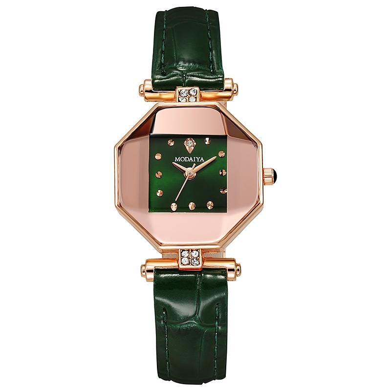 Explosivo mujer accesorios moda temperamento cinturón gema cara mujer reloj simple atmósfera con conjunto de pulsera reloj Item Picture