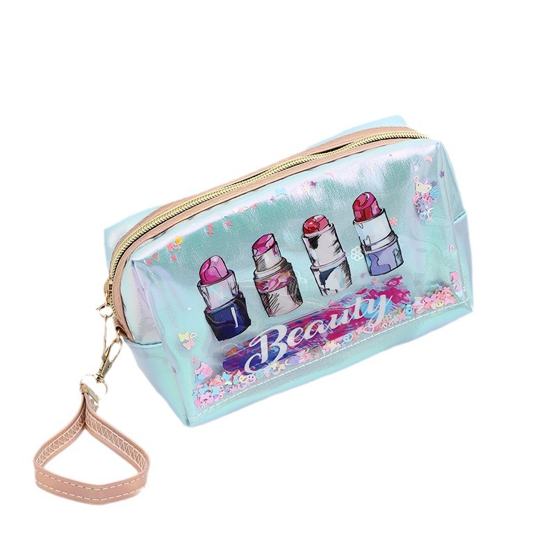Factory wholesale of popular creative and fashionable gradient color large-capacity cosmetic storage bags, portable hand-held toiletry bags for women Item Picture