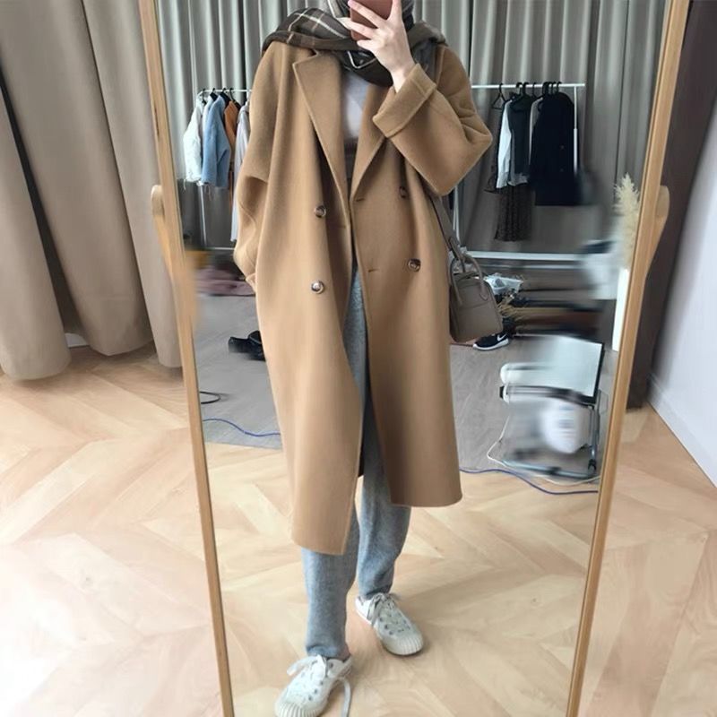 Double-Sided Coat Women's Long 2022 New Korean Version Of Autumn And Winter Loose Foreign Style Woolen Coat Winter Item Picture