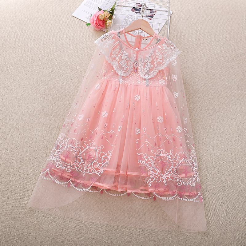 New summer dress for girls, Elsa summer children's dress, Frostbite Elsa Princess dress details Picture