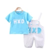 Boys' letter short-sleeved set 2022 New style 0-1-3 years old children's overalls summer dress Little girl T-shirt Item Picture