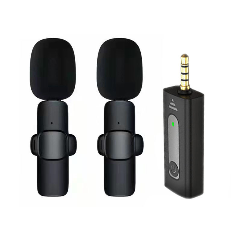 领夹麦克风3.5扩音 抖音直播 无线领夹麦 降噪 K35收音话筒一拖二图