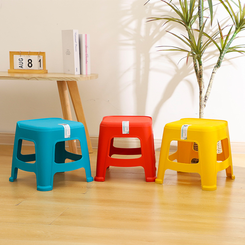 Household plastic stools, stackable outdoor minimalist style portable small stools, adult and children's stools wholesale Application Scenario
