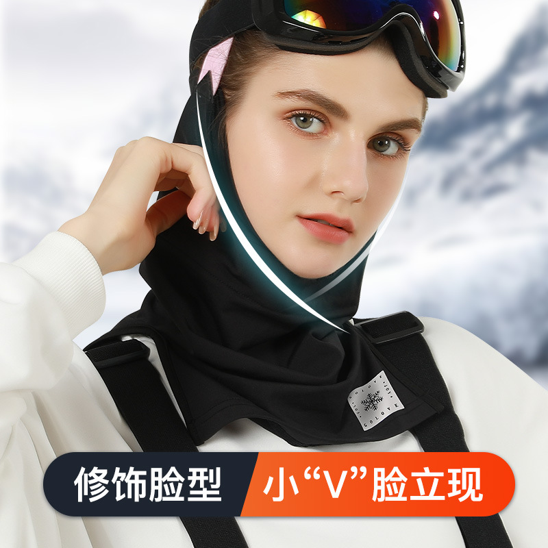 冬季新款保暖面罩女骑行滑雪防风护脸围脖阳离子加绒头巾DTJ30详情图4