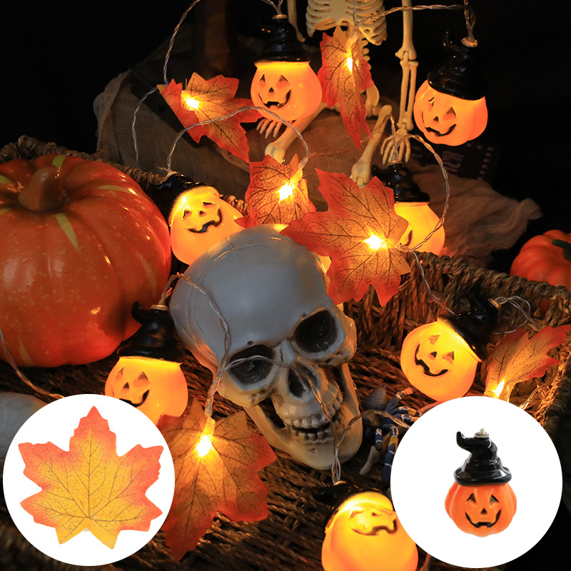 2023 Halloween light string, festive atmosphere lights, skull, ghost, pumpkin, haunted house decorative light string, light strip