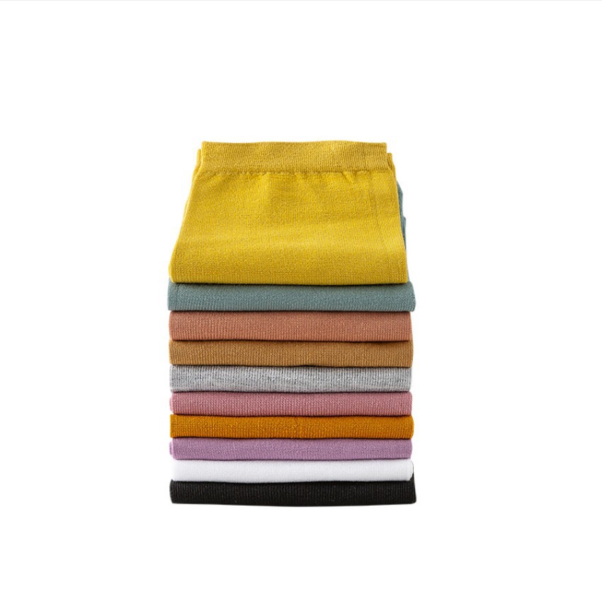 New candy-colored socks box set, 10-color parent-child socks, spring and summer thin solid-color socks, thin cotton simple short socks Item Picture