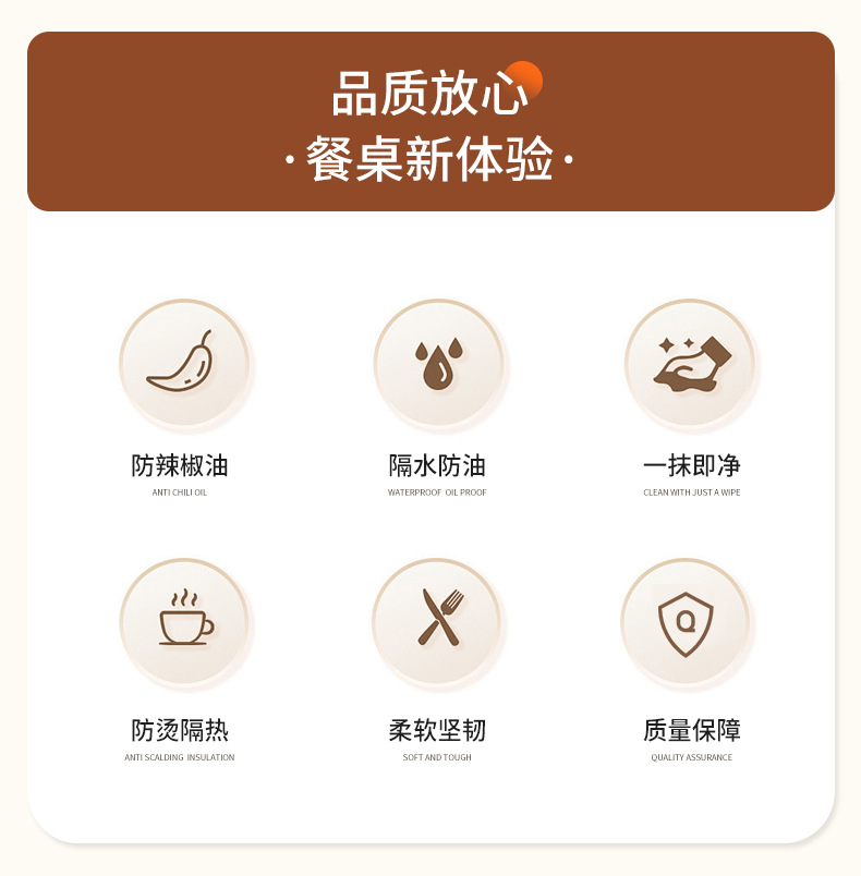 酒店吧台餐垫简约家用餐桌垫隔水防油西餐垫皮革餐垫隔热垫定制详情5