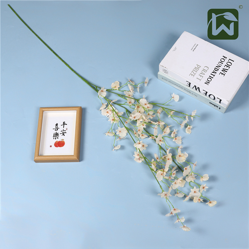 Wholesale of dancing orchids, single branches of oncidium, maple leaves, snowfall artificial flowers, green plants and flower arrangements from the original manufacturer for home landscaping and decoration Item Picture