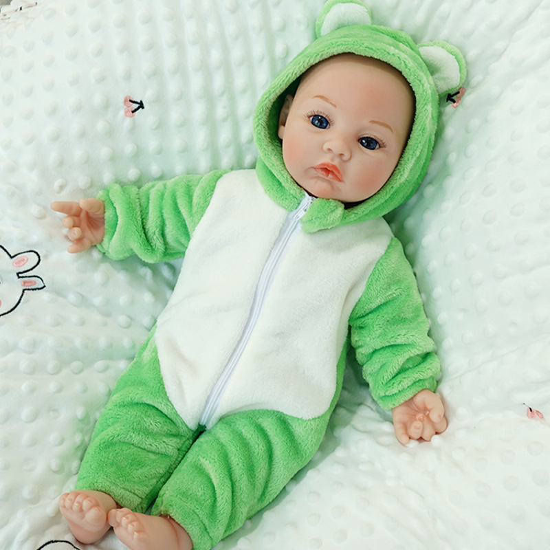 18寸棉身重生娃娃带磁吸奶嘴出生卡奶瓶真妆衣服cs婴儿女孩娃娃