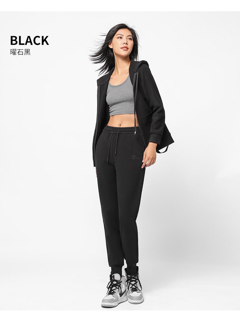 Winter new style fleece and thickened outerwear casual sportswear pants for women, loose high-waisted windproof tight-fitting sweatpants for both men and women Specification image