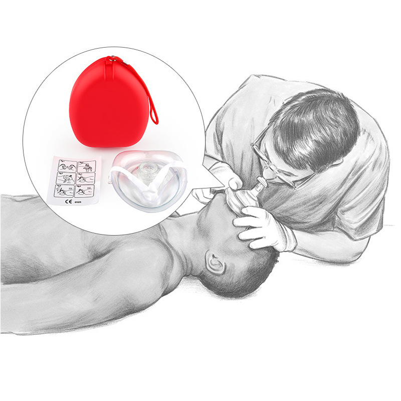 Specialized for foreign trade, artificial respiration isolation mask, mouth-to-mouth one-way valve, silicone mask, first aid training mask Specification image