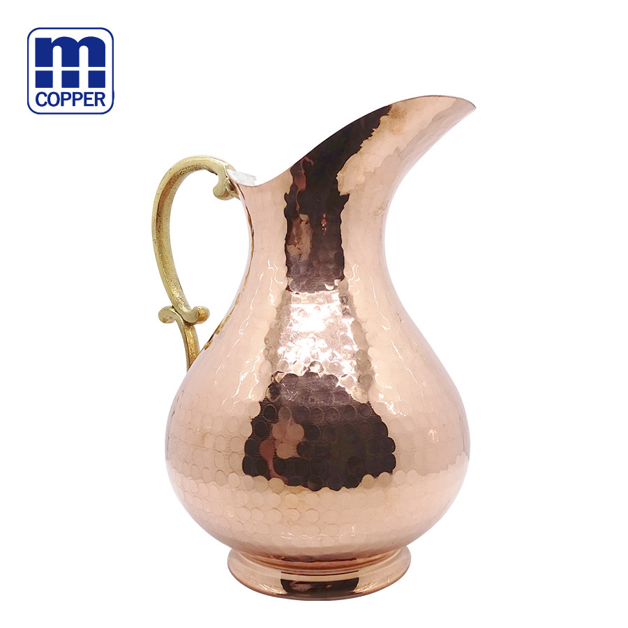 M® Light Luxury Hammer Point Large Capacity Pure Copper Cold Kettle 100% Pure Copper Juice Cup Yogurt Pot Item Picture