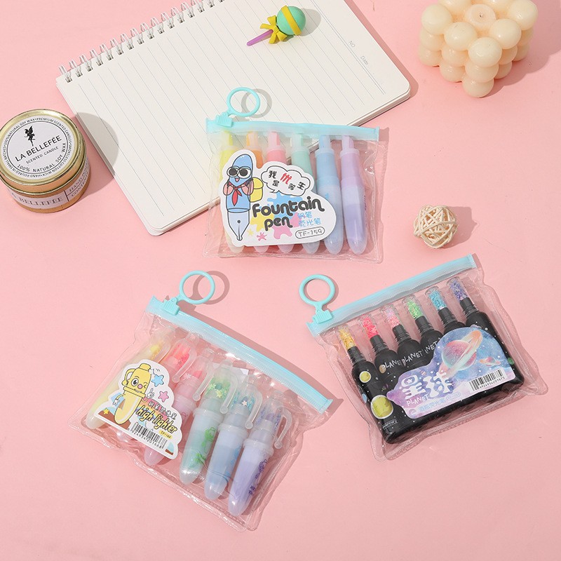 6-Color Cartoon Marker Mini Style Highlighter For Children's Drawing Graffiti Marker For Emphasis Marker Specification drawing