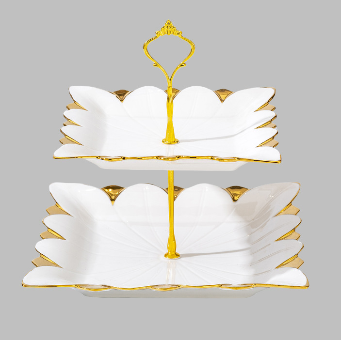 Wholesale of light luxury ceramic tableware sets, high-end gold-plated plates with gold edges Specification image