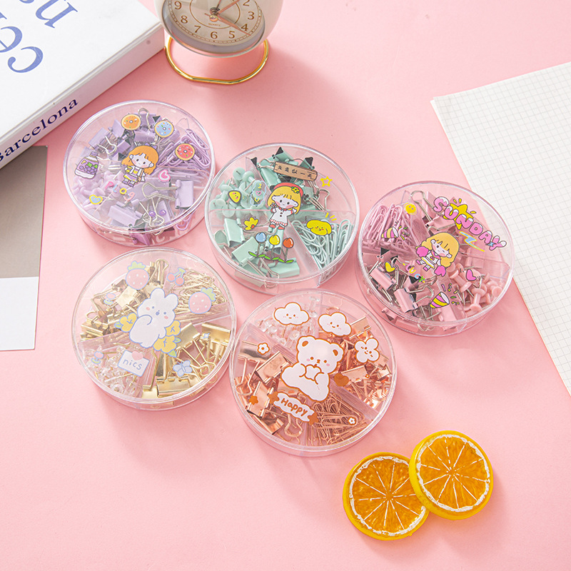 Multi-functional color dovetail clip mixed combination paper clip I-shaped nail long tail clip office supplies set ticket clip details Picture