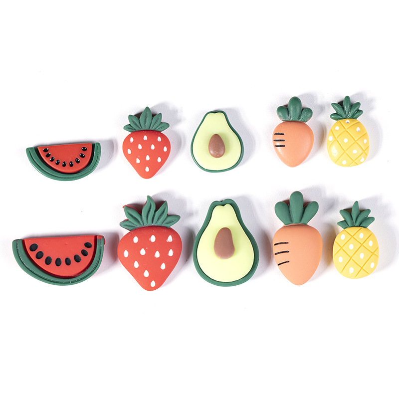 Cartoon fruit resin accessories, simulated strawberries, watermelons, pineapples, diy cream glue phone cases, patches, hair accessory materials Item Picture