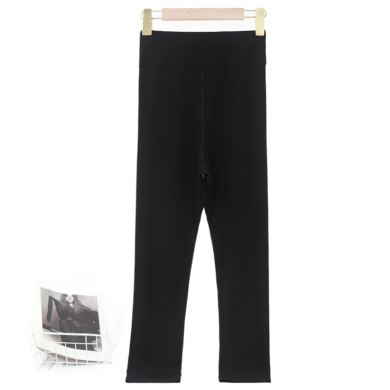 2024 New black elastic waist bamboo fiber yoga pants for middle-aged and elderly women, high-waisted slimming base pants Item Picture