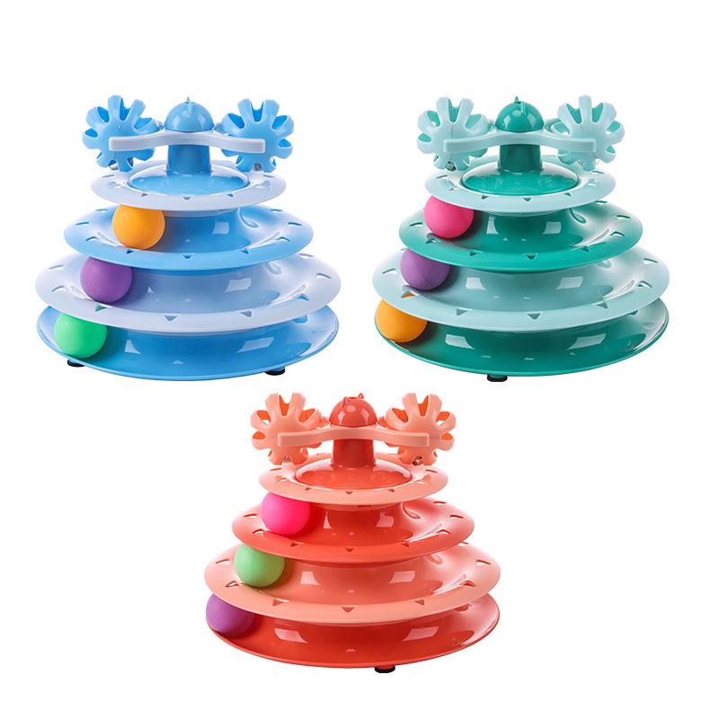 Four-layer track cat toy, cat carousel, cat carousel ball, self-entertaining, entertaining and fun cat pet toy Specification image
