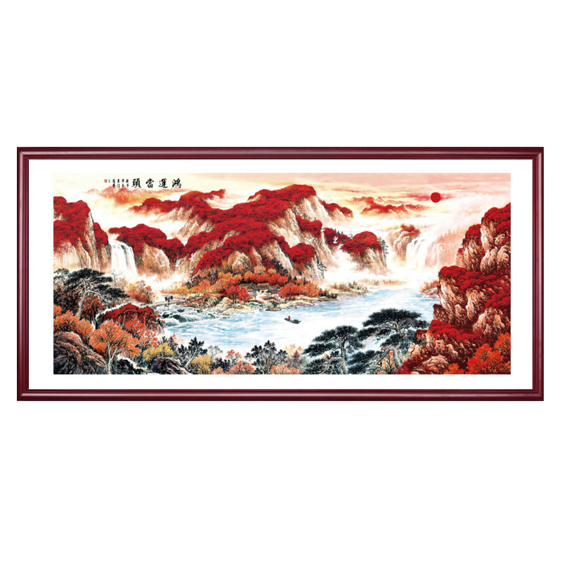 年画仿古/十字绣工艺品/苏绣牡丹/素坯/传统文化白底实物图