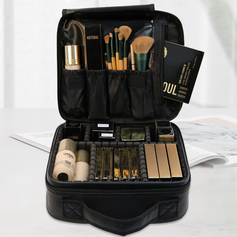 Pu Waterproof Makeup Bag 2023 New Large Capacity Makeup Box Portable Portable Storage Bag Cross-Border New Wholesale details Picture