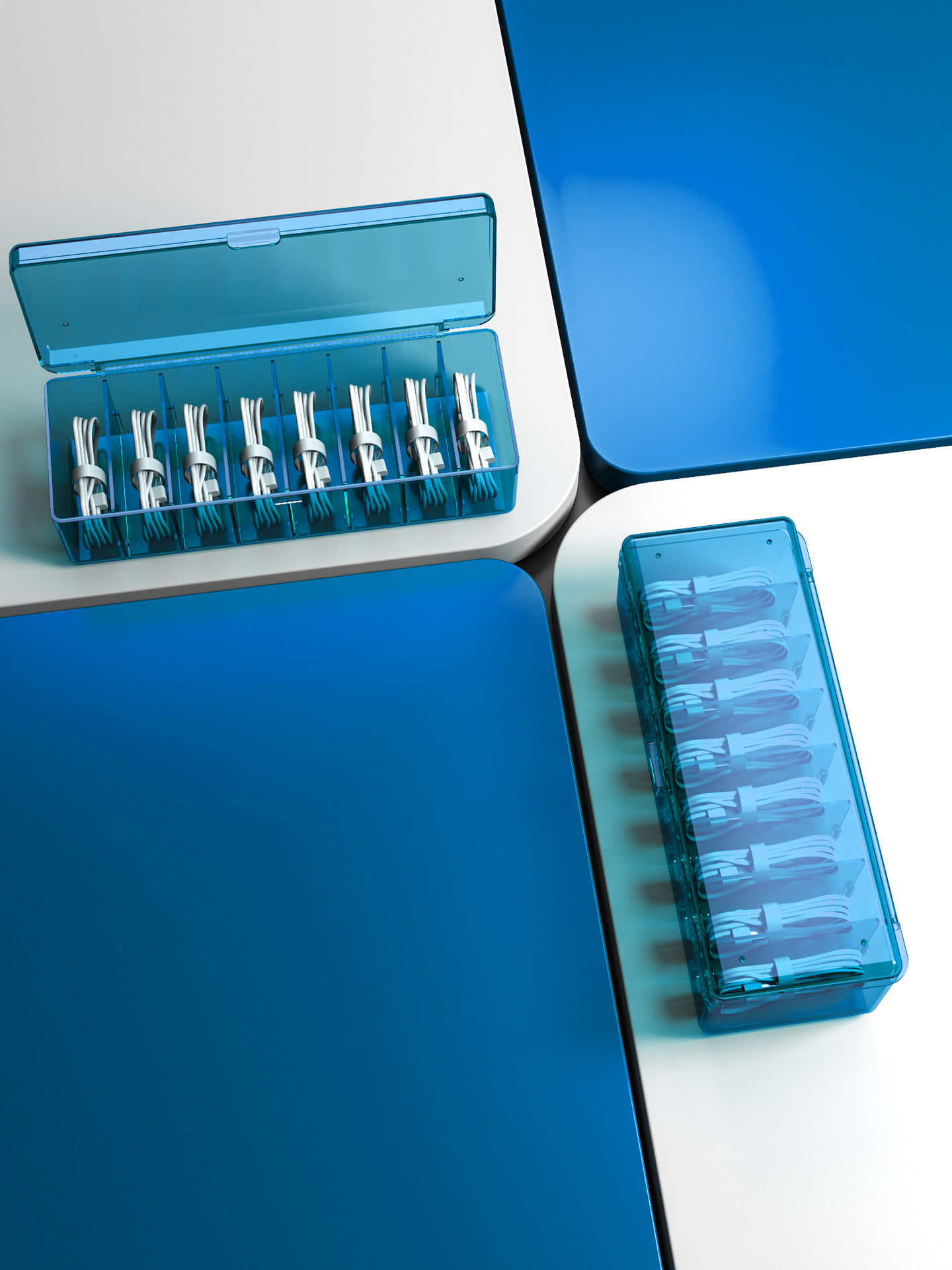 Light luxury desktop data cable storage box, light luxury multi-functional compartments organization box, card storage box, Planet card storage Application Scenario