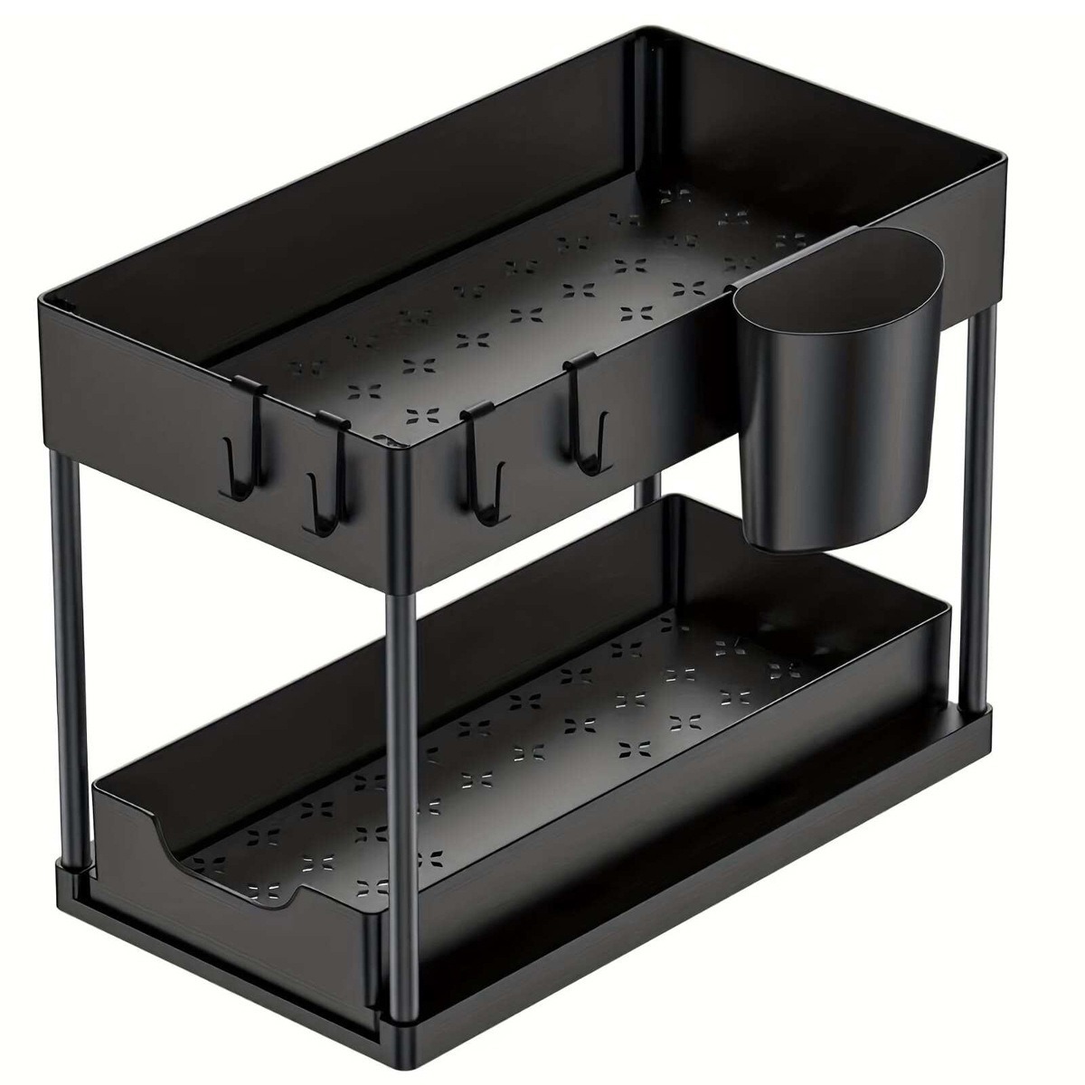 Kitchen sink storage rack, countertop pull-out organization rack, bathroom storage rack, easy-to-disassemble, clean and storage rack Item Picture