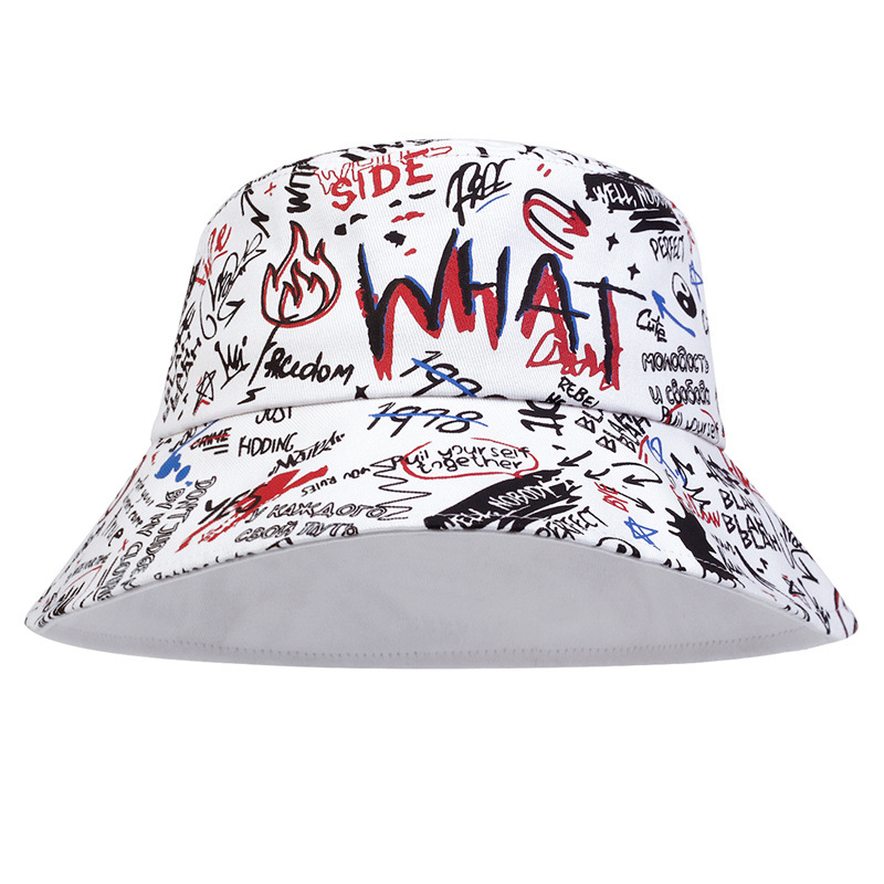 Cross-Border European And American Letter-Printed Fisherman Hat For Men And Women Couples Outdoor Sun Protection Double Basin Hat All Hats Item Picture