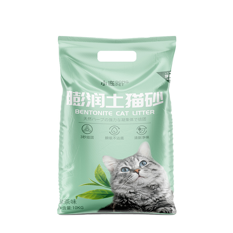 Bentonita arena para gatos 20 jin super valor desodorizado super fuerte granulado arena para gatos arena de tofu baja mezcla de polvo té verde 10kg arena para gatos Item Picture