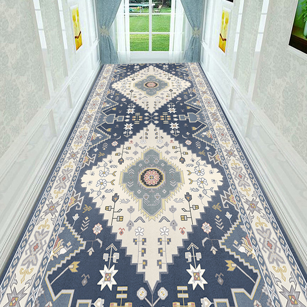 跨境亚马逊地垫卷材 酒店别墅走廊大地毯北欧轻奢可来图免费设计