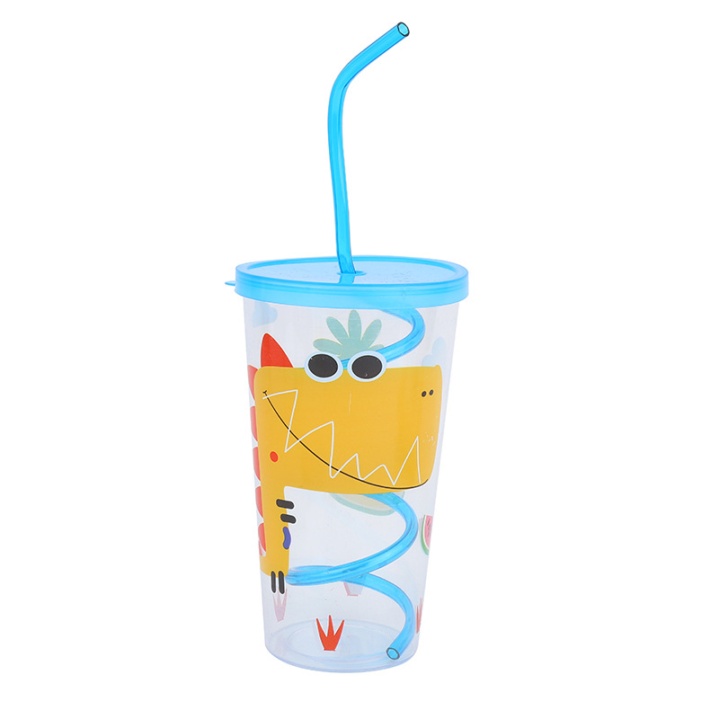 Cute Dinosaur Design Ps Spring Straw Cup Home Day Party Carnival Drink Milk Tea Cup Coffee Cup Item Picture