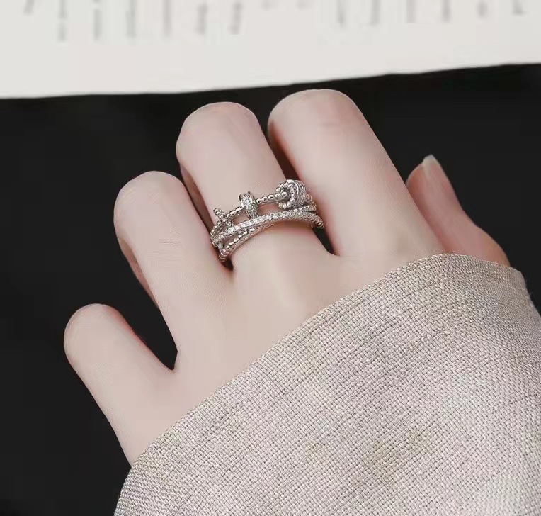 Amazon's new pressure relief transfer rotary bead Copper microinset zircon ring details Picture