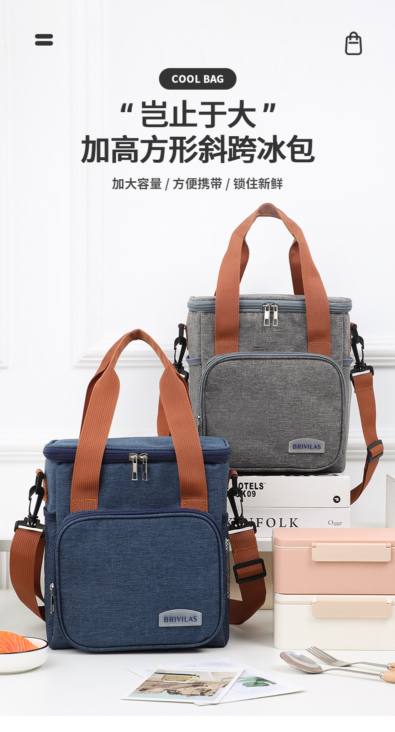 跨境外贸爆款午餐包野餐包户外冰包大容量斜挎手提便当包Lunchbag详情1