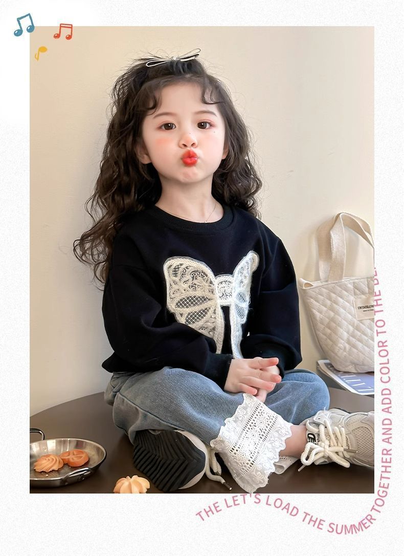 女童卫衣早秋2025新款洋气儿童春季时髦百搭宝宝春装蝴蝶结上衣服详情18