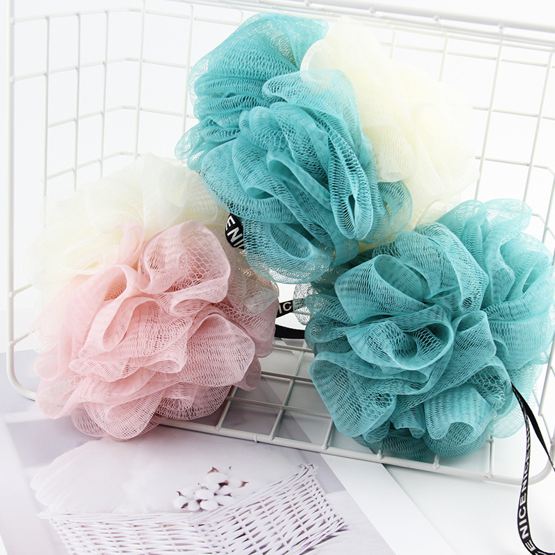 【LOVELY HOME】【 Chi Jia 】 Original manufacturer New large-sized bicolor 45g Bath Flower Non-dispersing Soft foaming Bath Bath Ball wholesale Specification image
